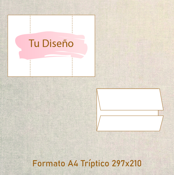 Invitación A4 Tríptico (210x297 o 297x210 mm)