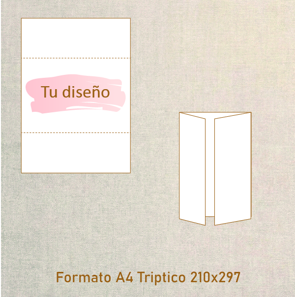 Invitación A4 Tríptico (210x297 o 297x210 mm) - Imagen 2